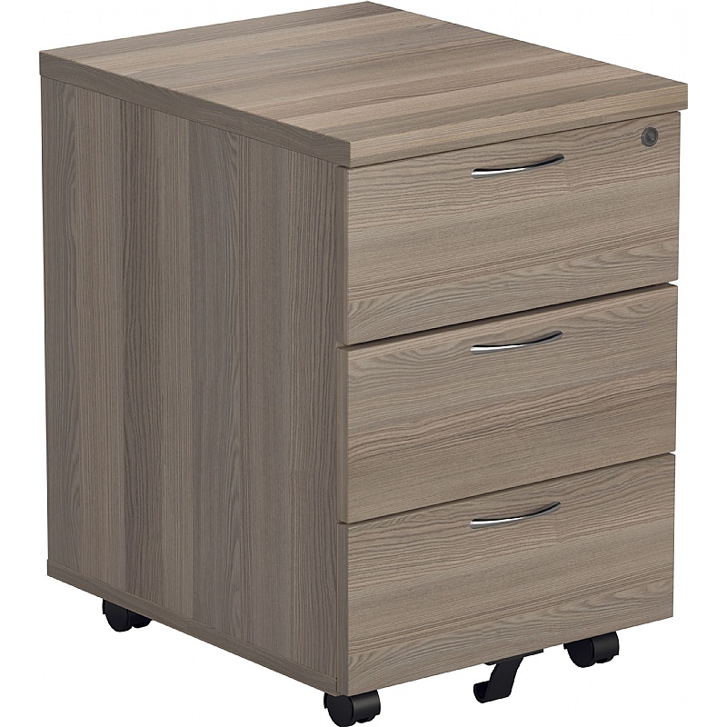 Office Essentials Wooden 3 Drawer Low Under Desk Mobile Pedestals - Office Furniture