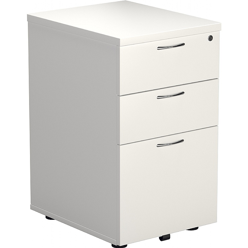 Office Essentials Wooden 3 Drawer Under Desk Static Pedestals - Office Furniture