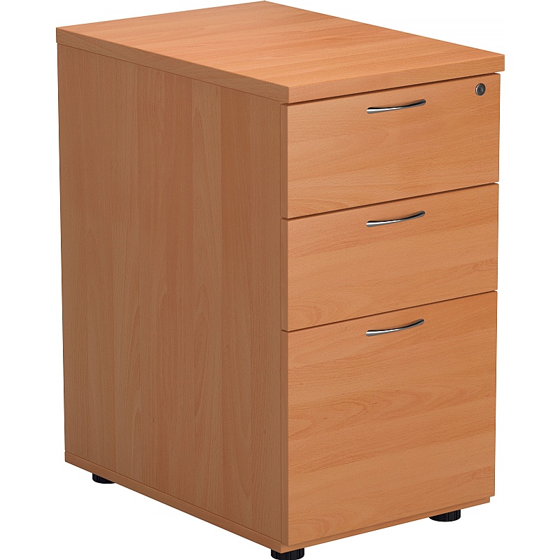 Office Essentials Wooden Desk High Pedestals - Office Furniture
