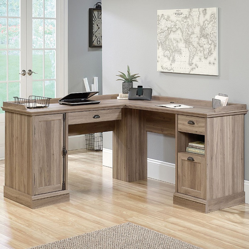 Barrister L-Shaped Home Office Corner Desk - Office Furniture