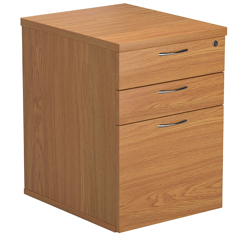 Office Essentials Wooden 3 Drawer High Under Desk Mobile Pedestals - Office Furniture