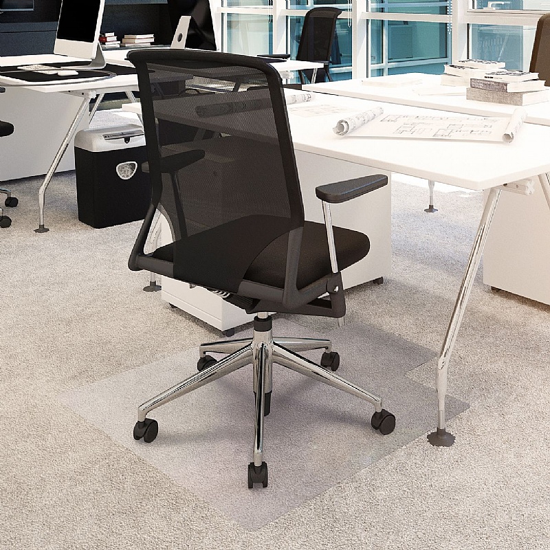 Cleartex Advantagemat Rectangular PVC Chair Mat with Lip for Low Pile Carpets - Office Furniture