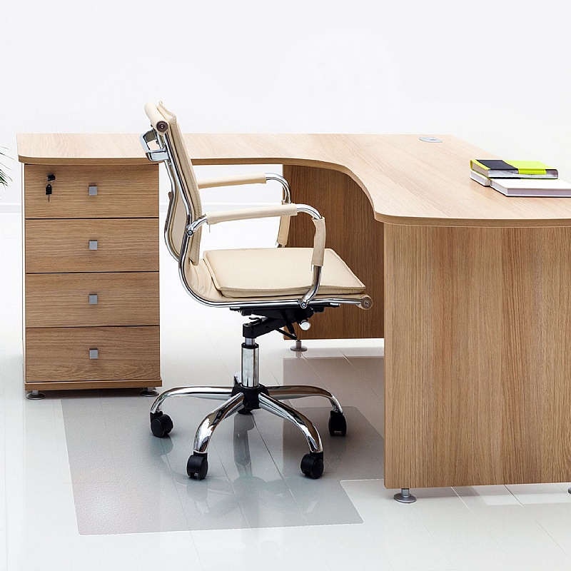 Cleartex Advantagemat Rectangular PVC Lip Chair Mat with Lip for Hard Floors - Office Furniture
