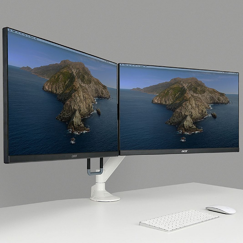 Levo Gas Lift Dual Monitor Arm - Office Furniture