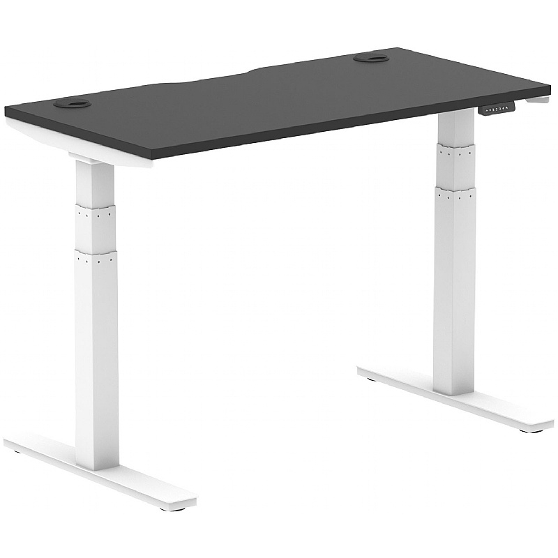 Ebony Black Compact Electric Height Adjustable Office Desks - Office Furniture