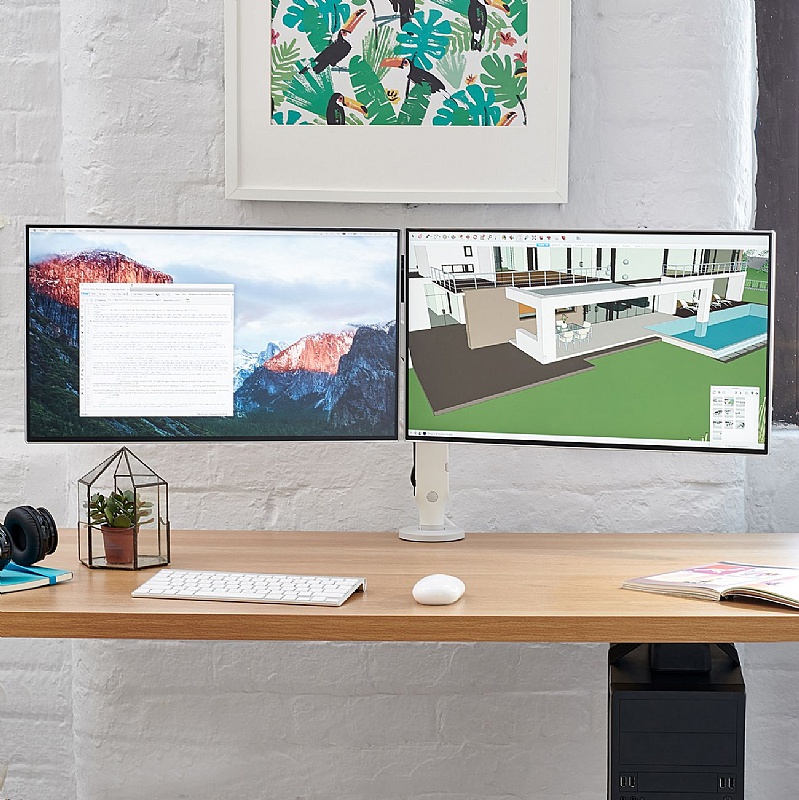Ollin Dual Screen Dynamic Monitor Arm - Office Furniture