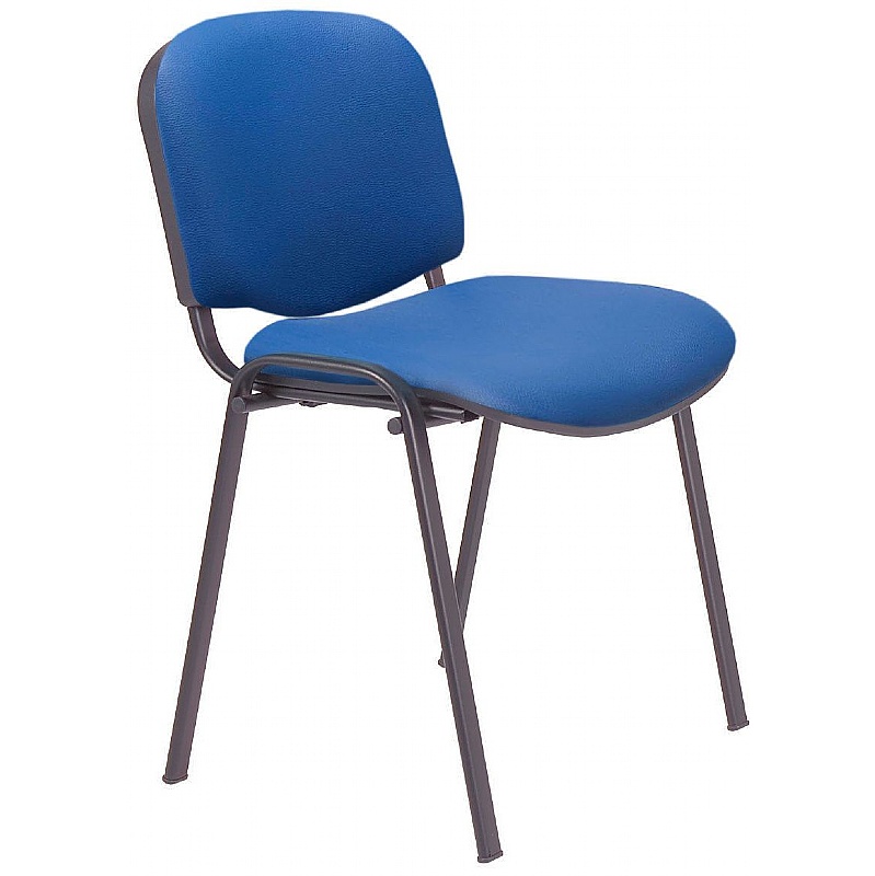 Ecton Black Frame Vinyl Stacking Conference Chairs - Office Furniture