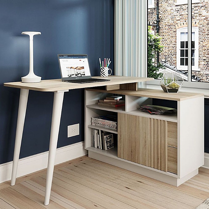 Bridge L-Shaped Home Office Corner Desk - Office Furniture