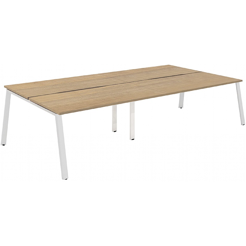 Apex 4 Person A-Frame Rectangular Back to Back Bench Desks - Office Furniture