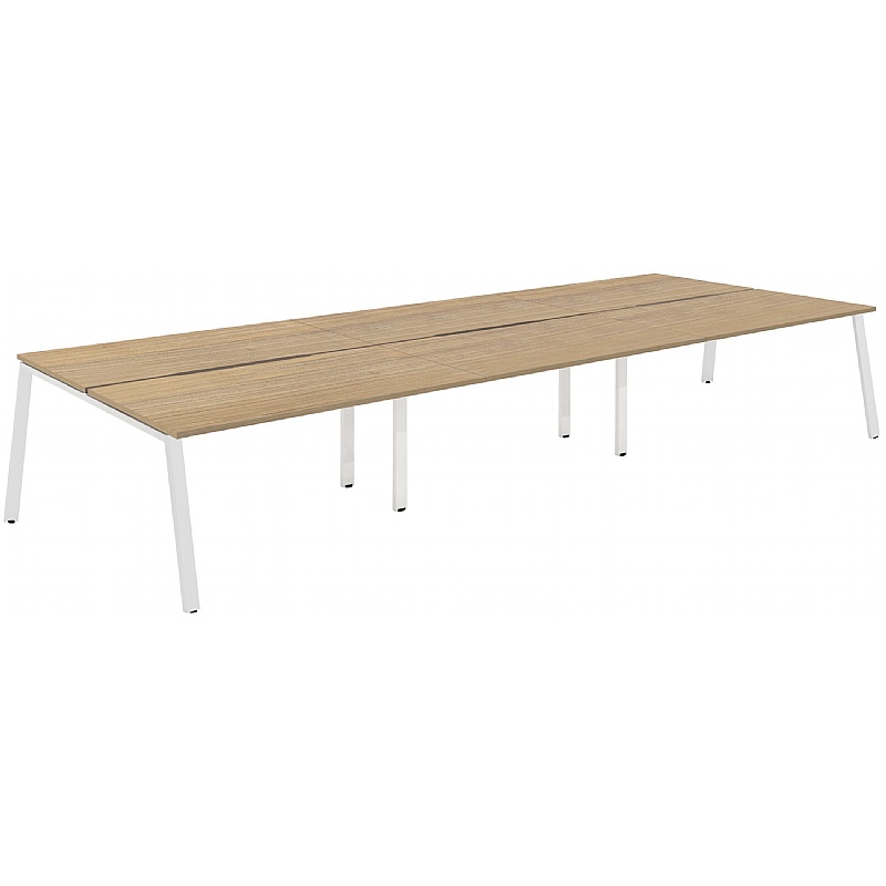 Apex 6 Person A-Frame Rectangular Back to Back Bench Desks - Office Furniture