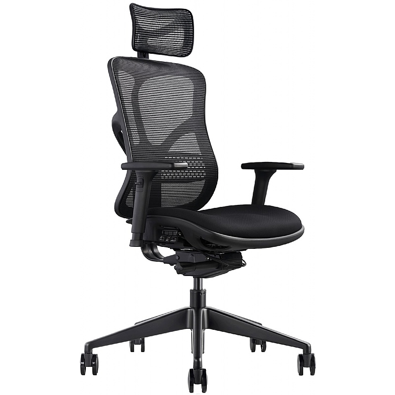 F94 Stealth Ergonomic Mesh and Fabric Office Chair with Headrest - Office Furniture