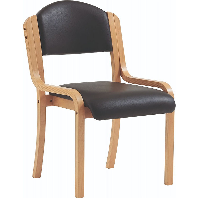 Tahara Wooden Frame Vinyl Stacking Chairs - Office Furniture