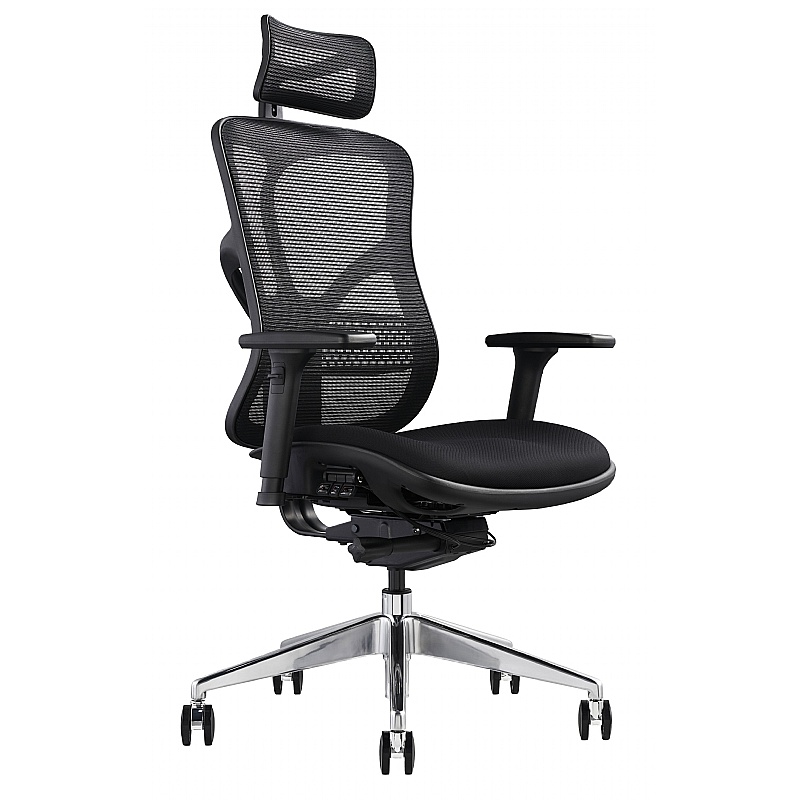F94 Ergonomic Mesh and Fabric Office Chair with Headrest - Office Furniture