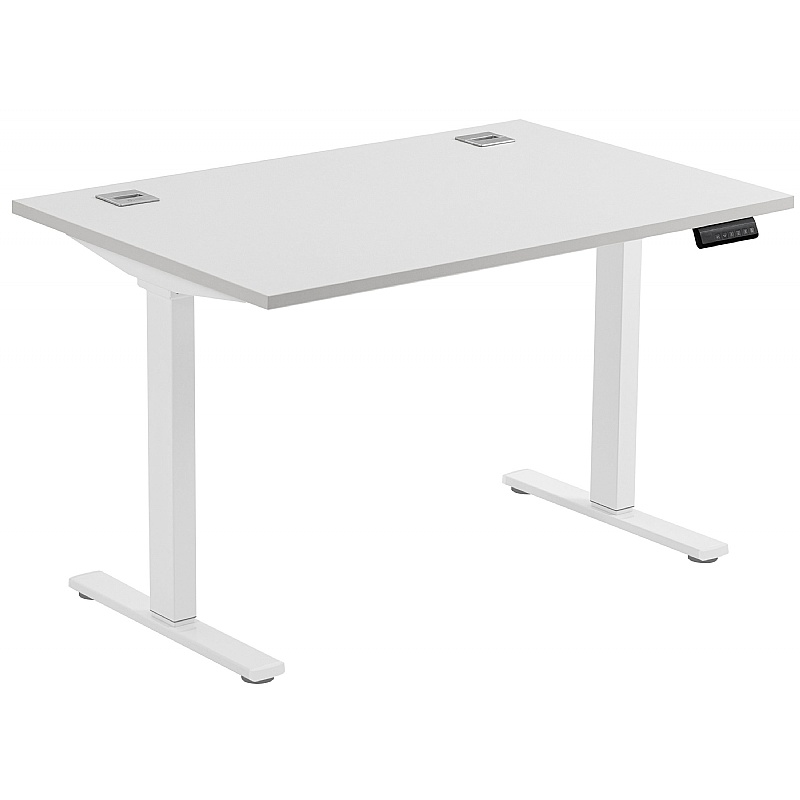 Horizon Electric Height Adjustable Sit Stand Desks - White Frame