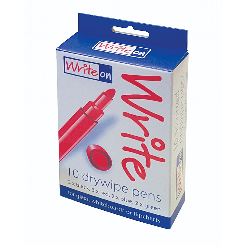 WriteOn Drywipe Pens - Pack of 10 - Office Furniture