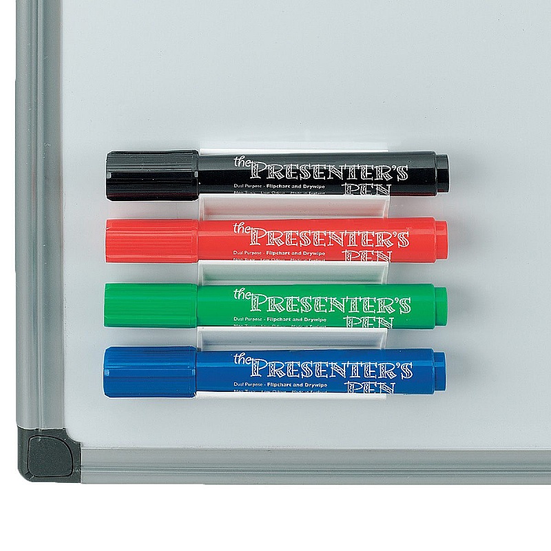 WriteOn Whiteboard Magnetic Pen Holder + 4 Pens - Office Furniture