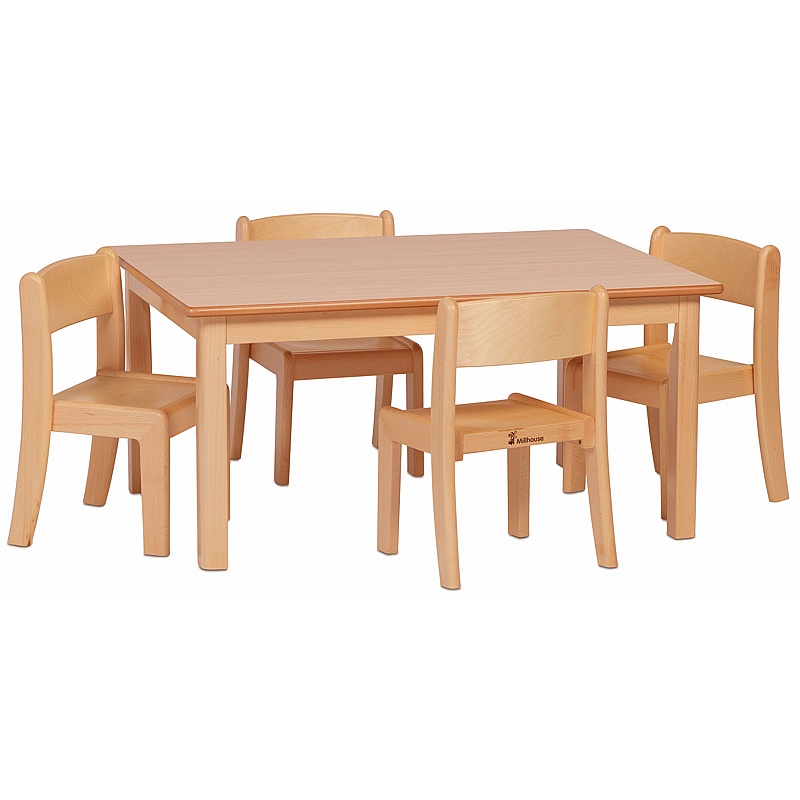 Home Zone Rectangular Dining Table with Chairs - Education
