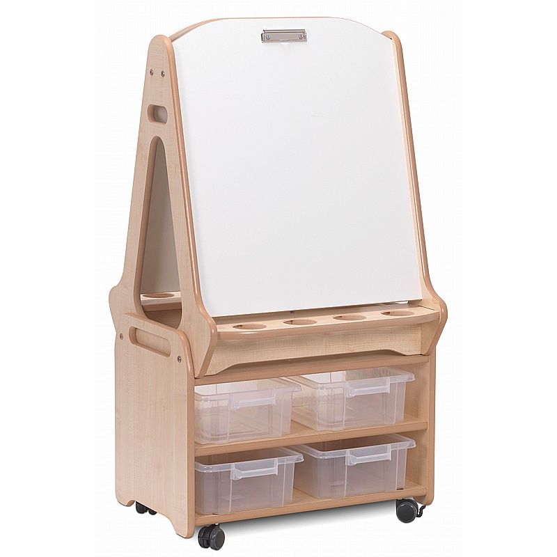 Expressive Arts and Design Zone Mobile Double Sided Easel with Storage Trolley - Education