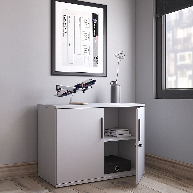 Combined 2 Door Credenza Office Storage Unit - Office Furniture
