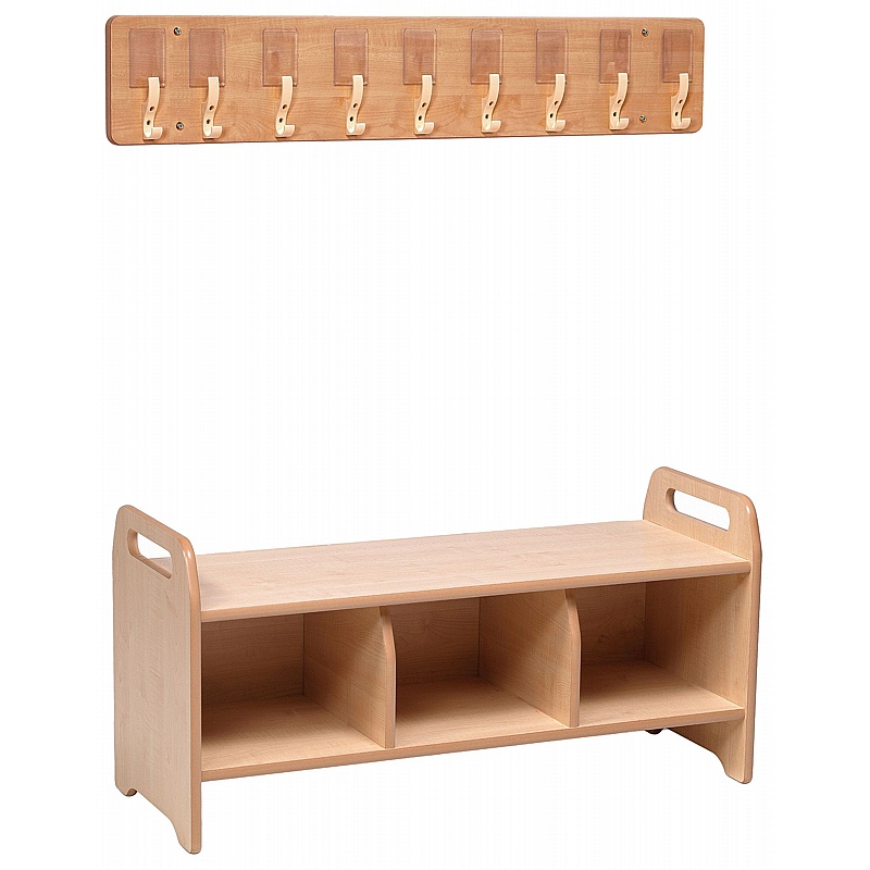 Little Hangers Nursery Wall Mounted Coat Hook and Bench - Education