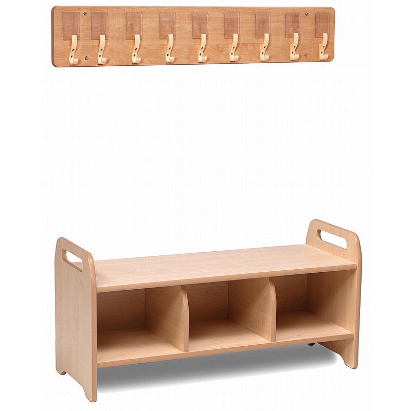 Little Hangers Nursery Wall Mounted Coat Hook and Bench Ultimate Bundle Deal - Education