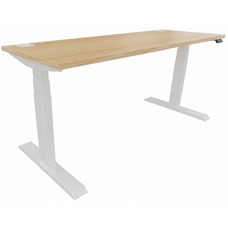 Progress Plus Electric Height Adjustable Shallow Rectangular Office Desks - Office Furniture