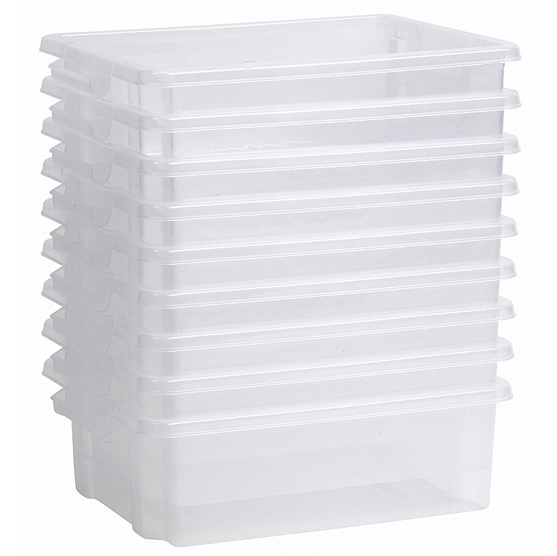 Millhouse Clear Shallow Tubs - Pack of 9 - Education
