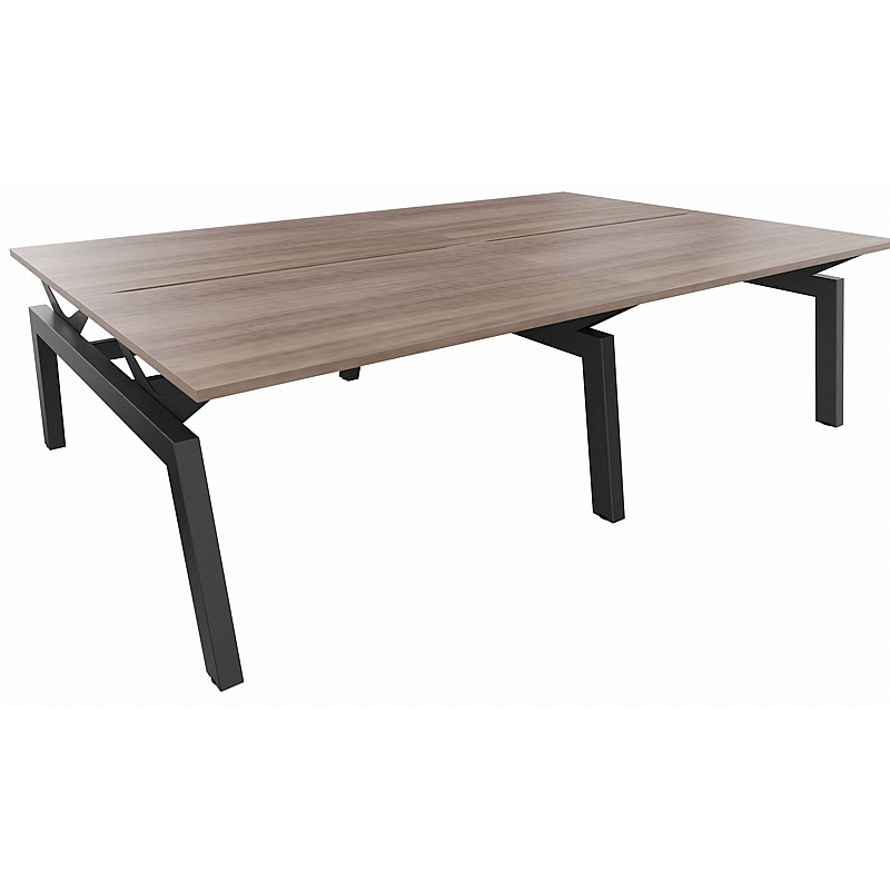 Linnea Elevate 4 Person Rectangular Back to Back Sliding Top Bench Desks - Office Furniture
