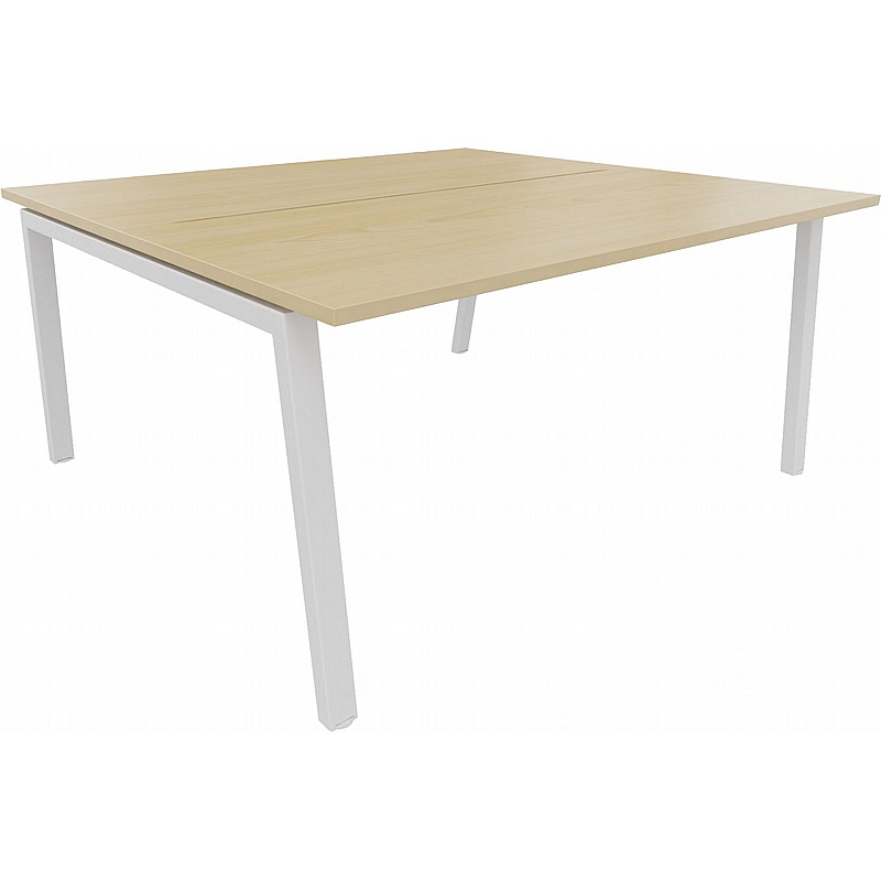 Linnea 2 Person A-Frame Rectangular Back to Back Sliding Top Bench Desks - Office Furniture