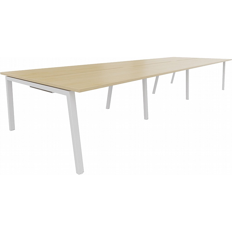Linnea 6 Person A-Frame Rectangular Back to Back Sliding Top Bench Desks - Office Furniture