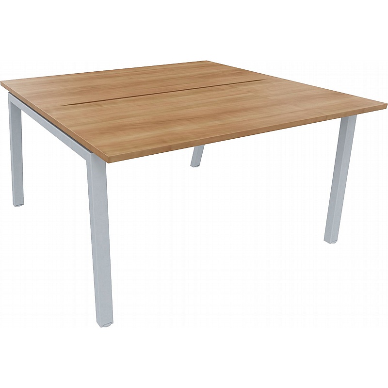 Linnea 2 Person Shallow A-Frame Rectangular Back to Back Sliding Top Bench Desks - Office Furniture