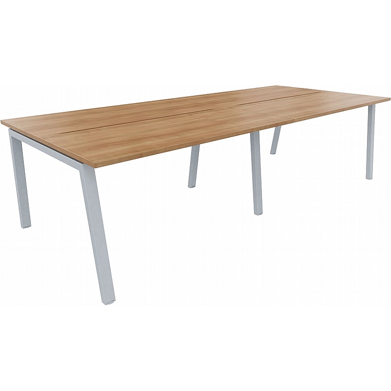 Linnea 4 Person Shallow A-Frame Rectangular Back to Back Sliding Top Bench Desks - Office Furniture