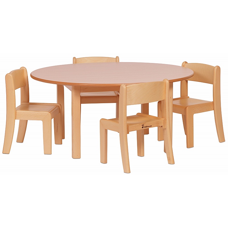 Teeny Tots Medium Circular Table and Stacking Chair Sets - Education