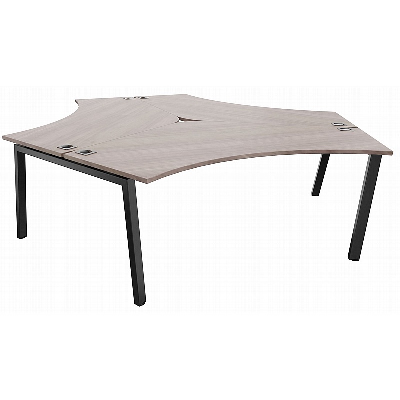 Linnea 3 Person Cluster A-Frame Bench Desks - Office Furniture
