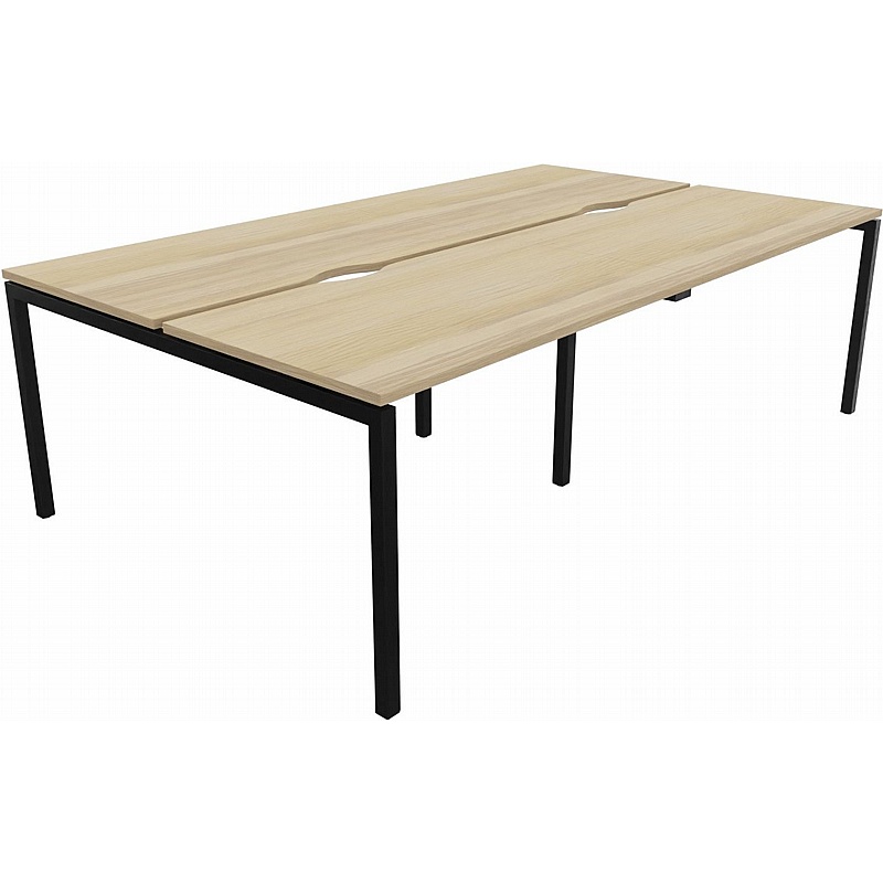 Linux II 4 Person Rectangular Back to Back Bench Desks - Office Furniture