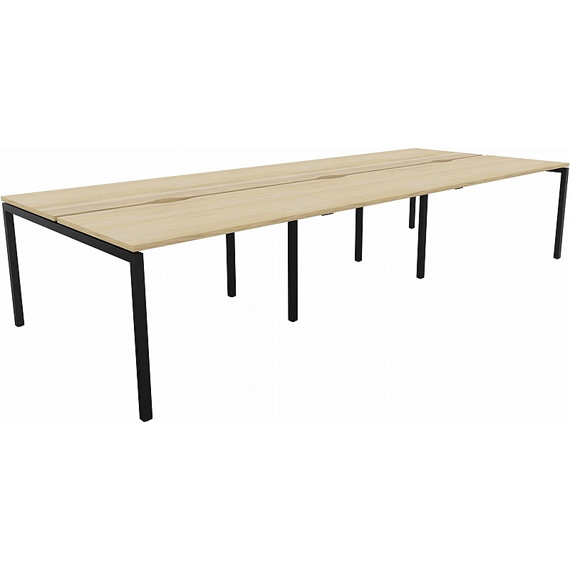 Linux II 6 Person Rectangular Back to Back Bench Desks - Office Furniture