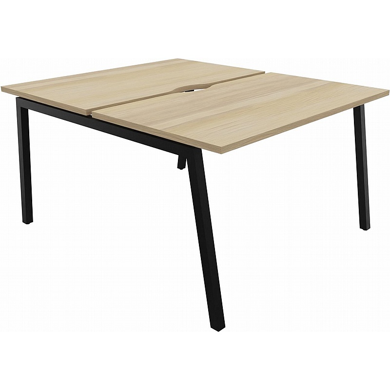 Linux II 2 Person A-Frame Rectangular Back to Back Bench Desks - Office Furniture