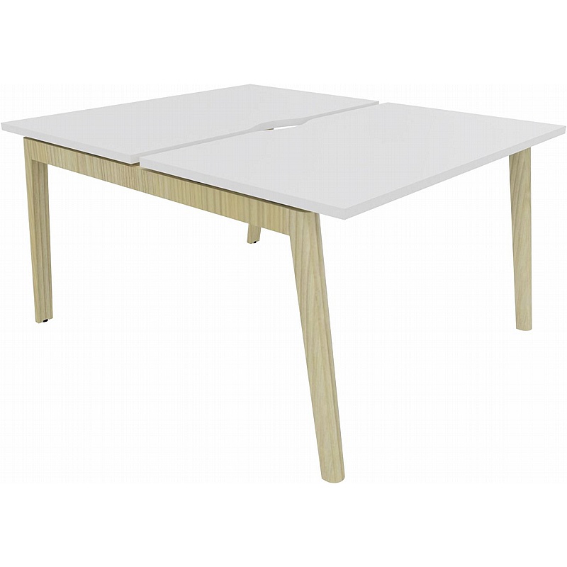 Linux II Scandi 2 Person A-Frame Rectangular Back to Back Bench Desks - Office Furniture