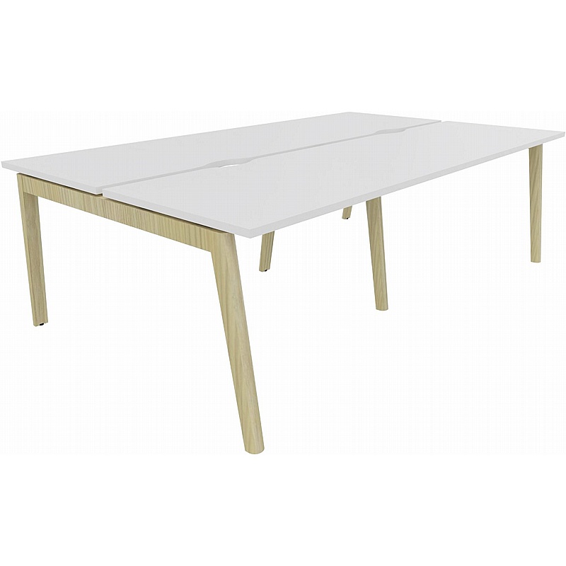 Linux II Scandi 4 Person A-Frame Rectangular Back to Back Bench Desks - Office Furniture