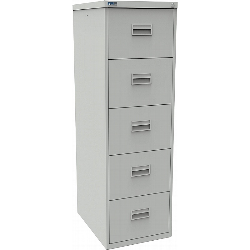 Silverline 5 Drawer Metal Filing Cabinet - Office Furniture