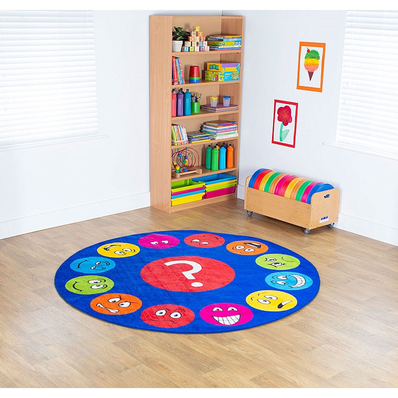 Emotions Faces Circular Carpet - Education