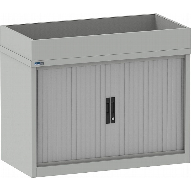 Silverline Kontrax Side Tambour Cupboards with Planter - Office Furniture