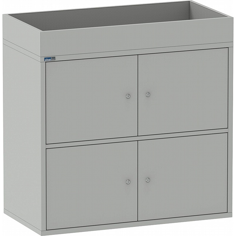 Silverline M:Line 4 Person Metal Personal Lockers with Planter - Lockers & Cloakroom
