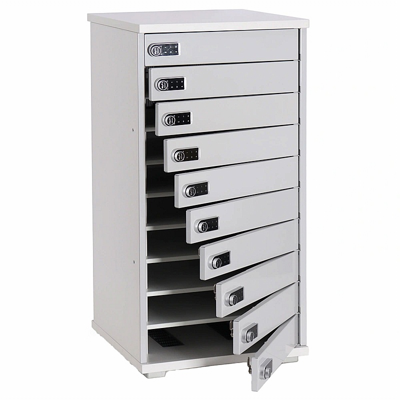 LapCabby Lyte 10H Multi Door Horizontal Laptop Charging and Storage Cabinet - Education