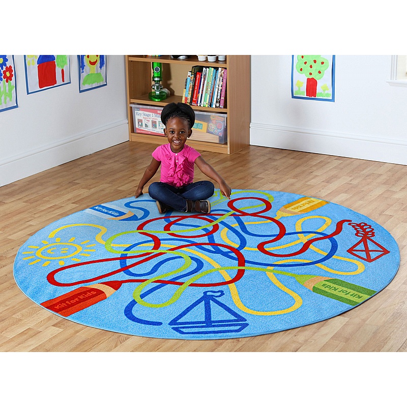 Rainbow Colour Tubes Carpet - Education
