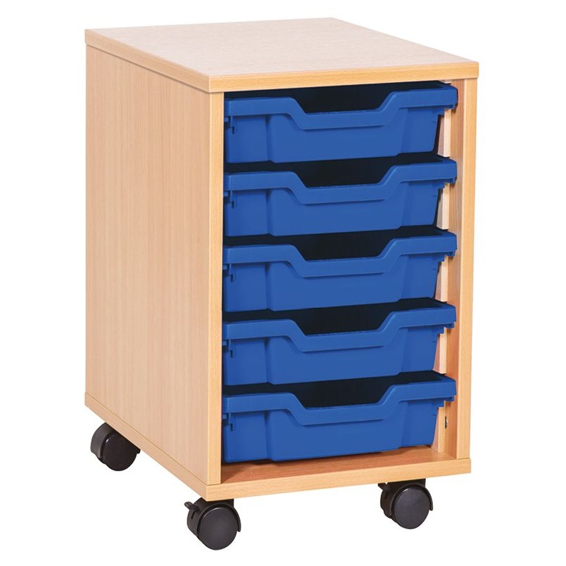 EduStore Single Column 5 Shallow Tray Storage - Education