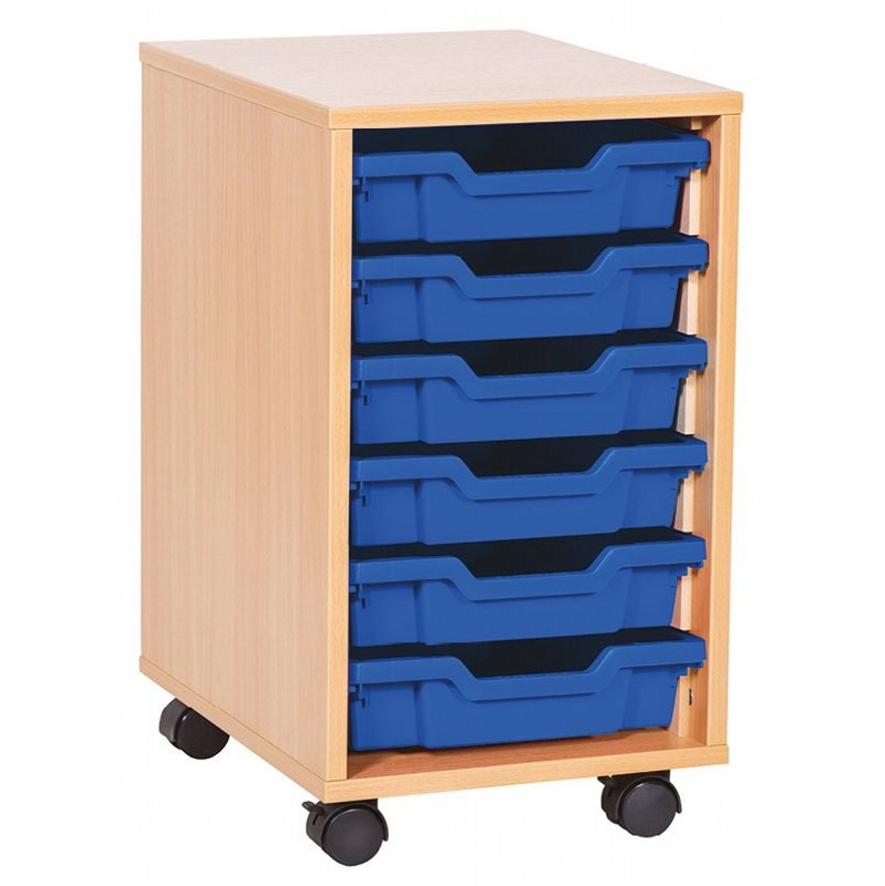 EduStore Single Column 6 Shallow Tray Storage - Education