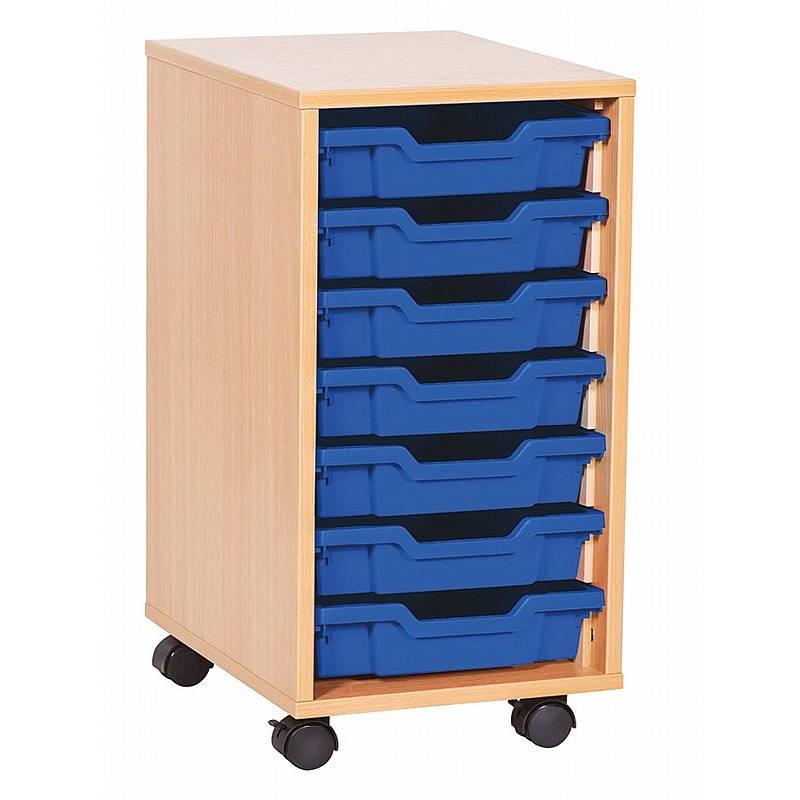 EduStore Single Column 7 Shallow Tray Storage - Education