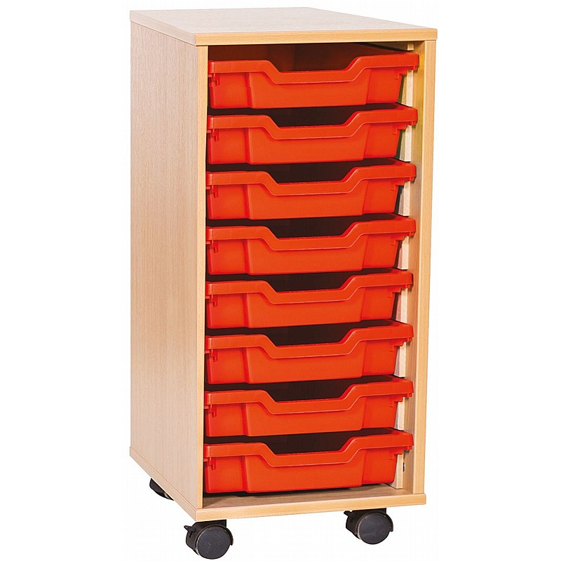 EduStore Single Column 8 Shallow Tray Storage - Education