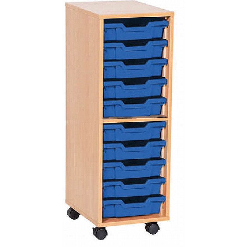 EduStore Single Column 10 Shallow Tray Storage - Education